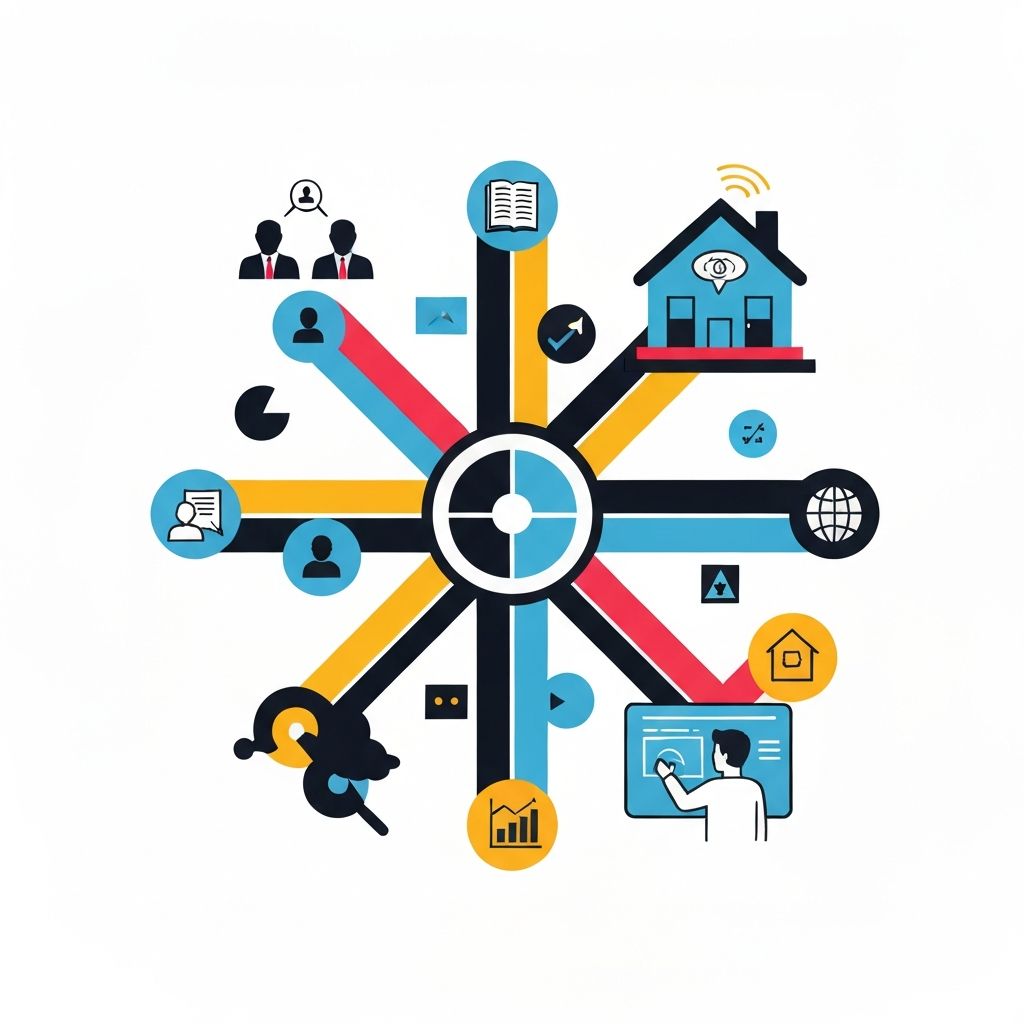 Illustration representing multiple service areas